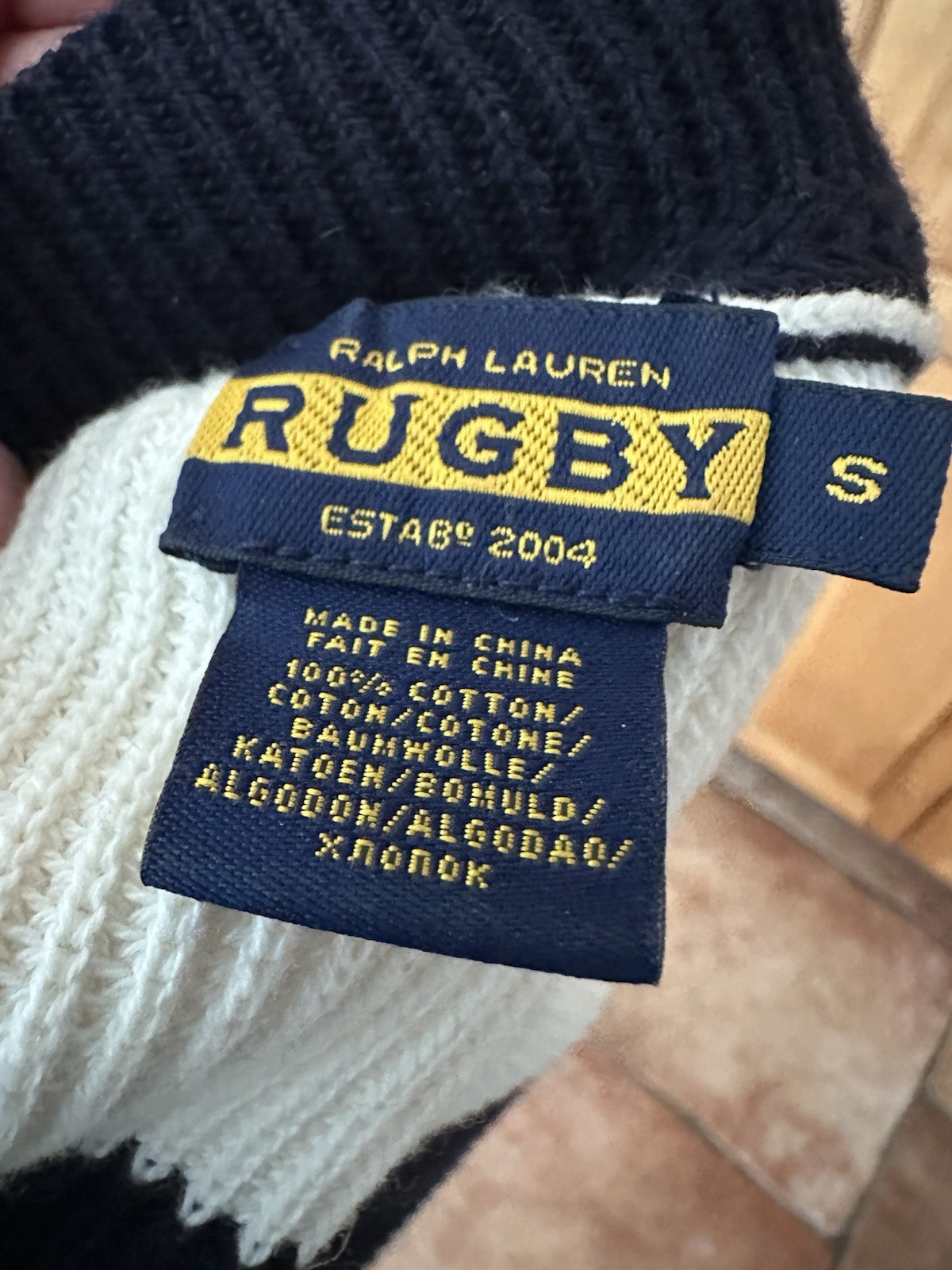 Rugby By Ralph Lauren Women’s S Cotton Navy Cream Striped SS Sweater Dress Tunic