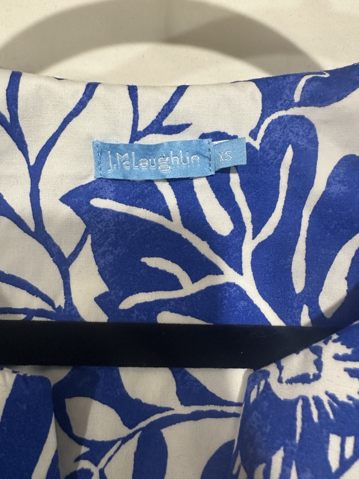 J McLaughlin Blue White Evalyn Garden Walk Printed Floral Dress Sz XS Belted