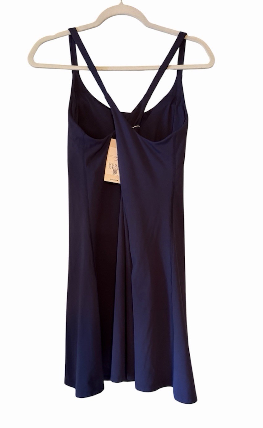 Halara Cloudful 2-in-1 Active Dress Navy Blue Scoop Neck Pockets Padded Bra L