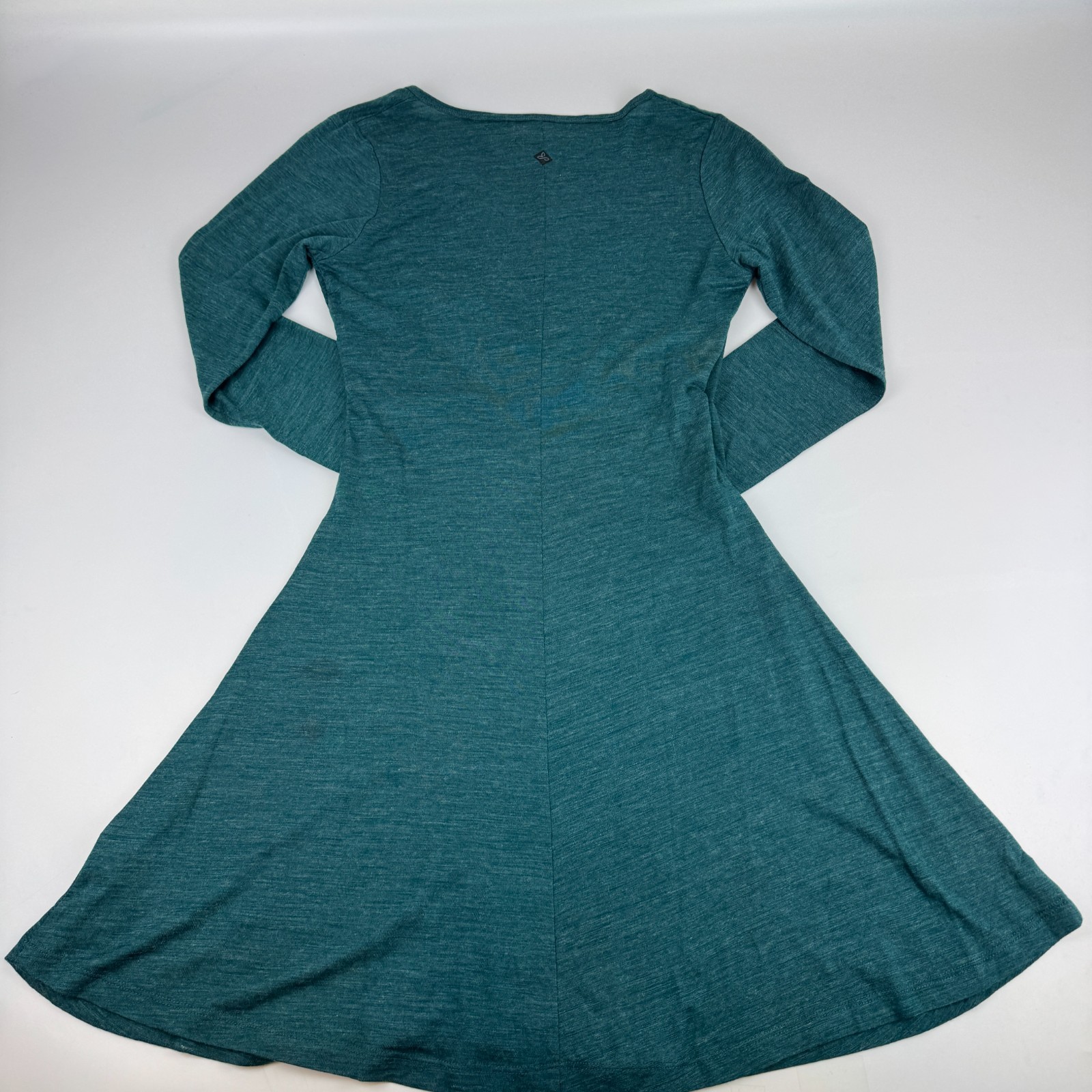 Prana Womens Size M Nadia Wool Blend Faux Wrap Long Sleeve Green Dress W3NALS314