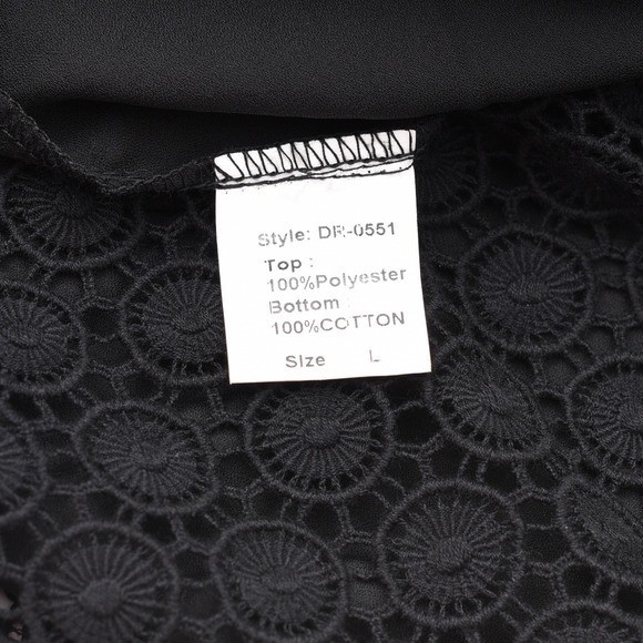 Pink Martini Dress Womens Large Cream Black Orange Colorblock Lace Shift Evening