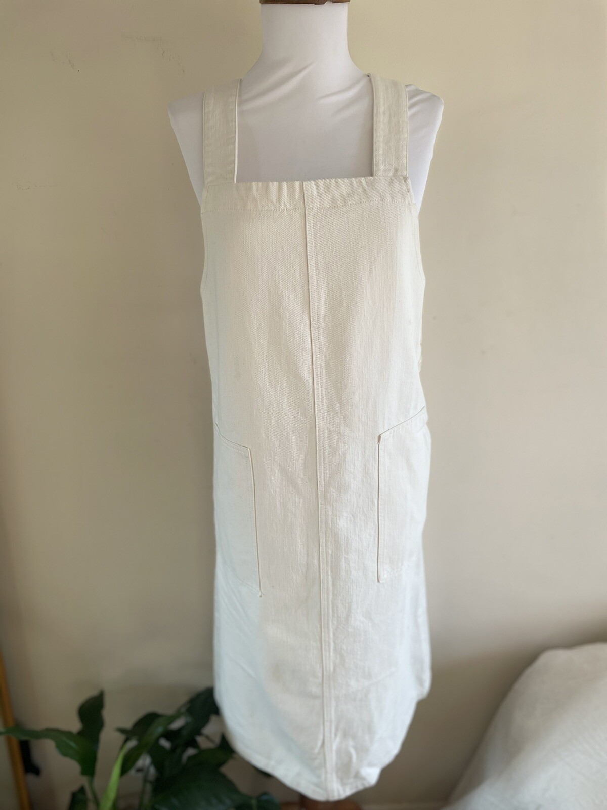 Seasalt Barrepta Cove Pinafore Dungaree Dress Cotton Chalk Uk 8 New £69.99