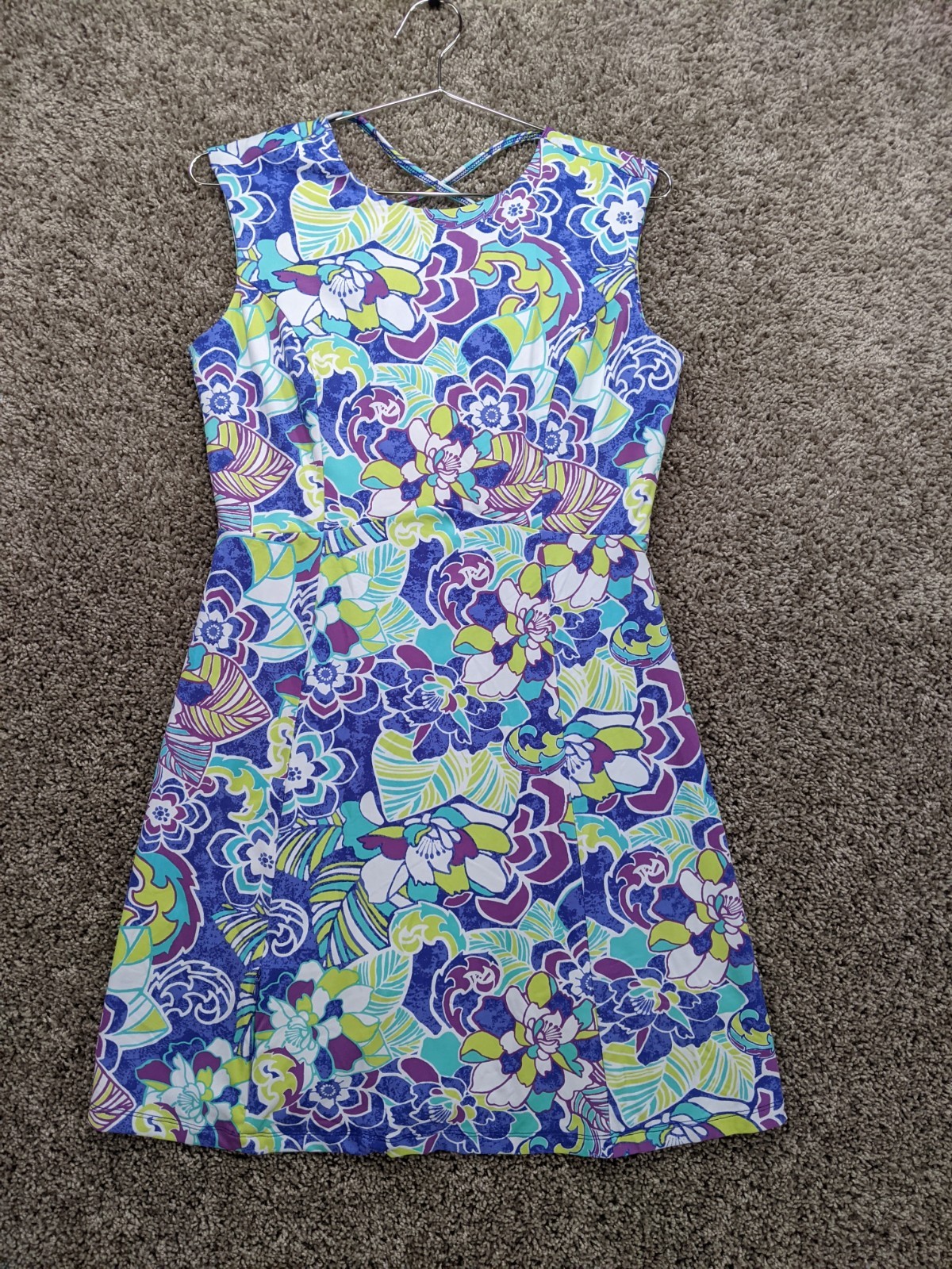 Title Nine Steadfast Dress S Diamalete Floral Camping Hiking Golf Beach Swim NWT