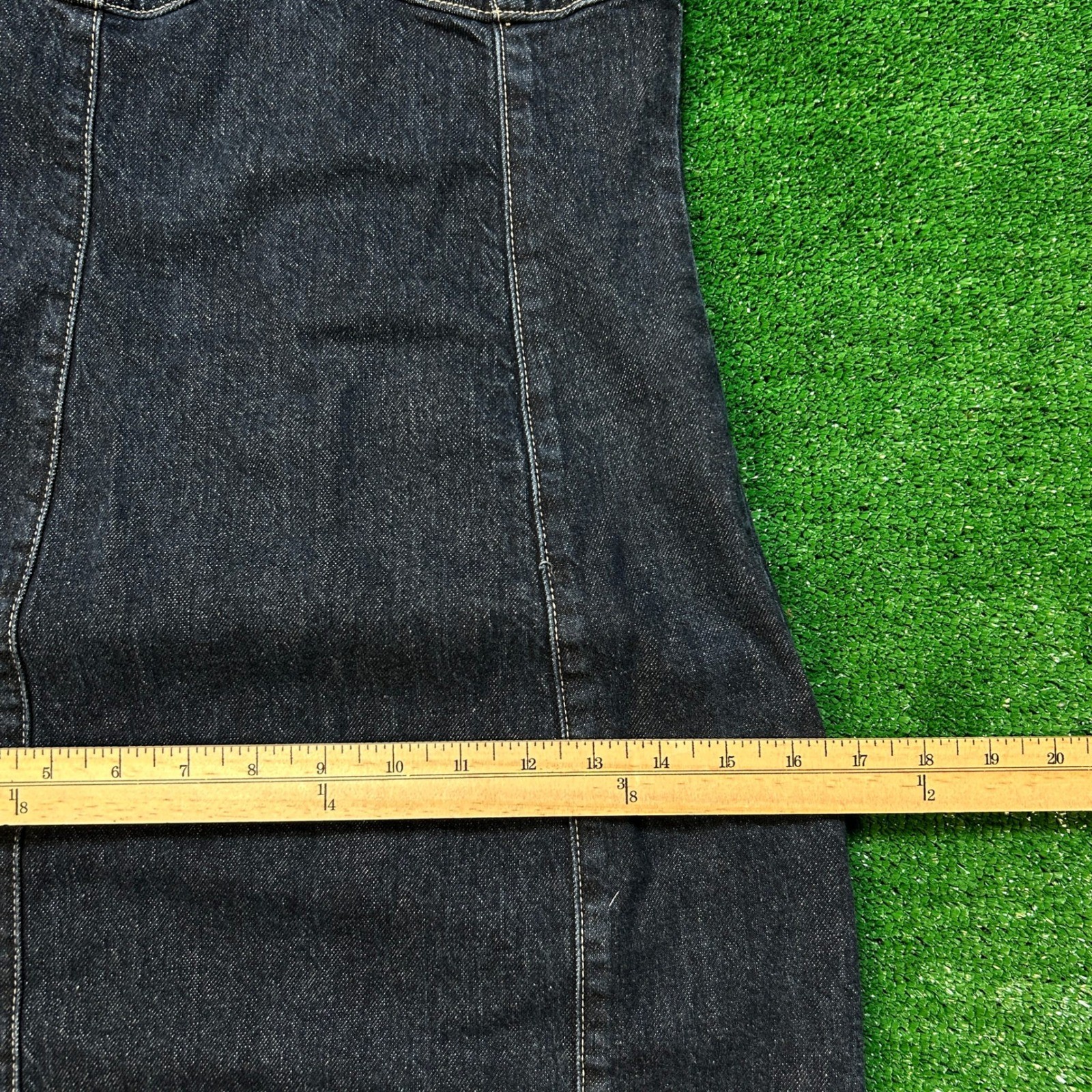 Zara TRF Dark Wash Sleeveless Denim Midi Dress XS Cotton