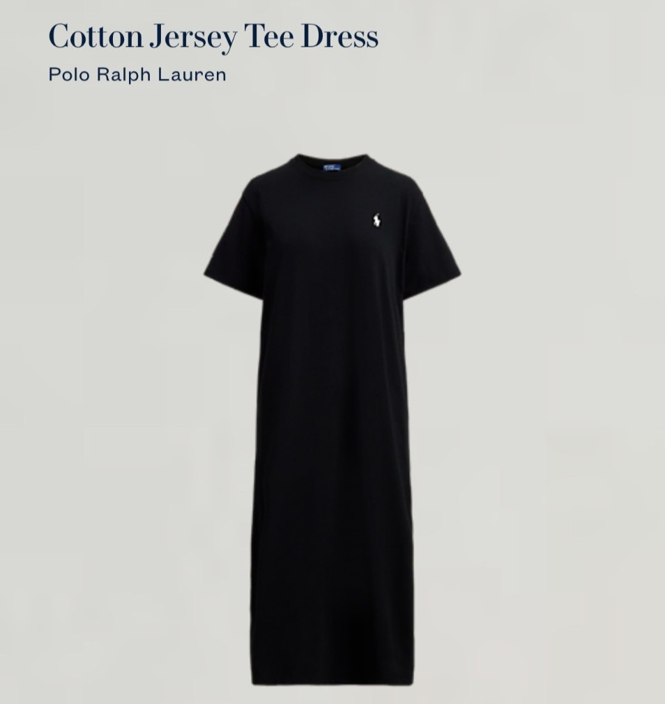 Polo Ralph Lauren Womens jersey T Shirt Dress Large Navy crewneck blue pony NEW