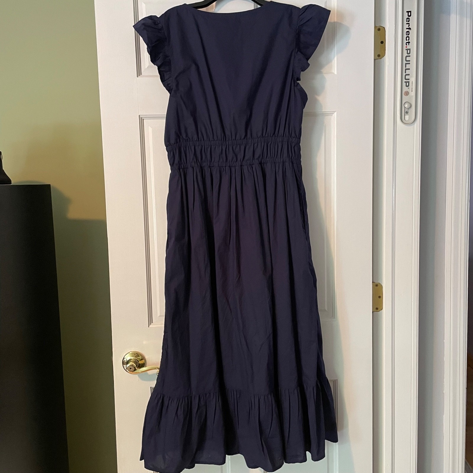 Vineyard Vines Marina Poplin Flutter Sleeve Midi Dress Size M