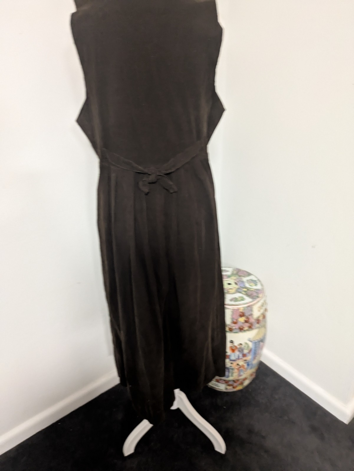 brown corduroy pilgrim style long jumper dress M EUC