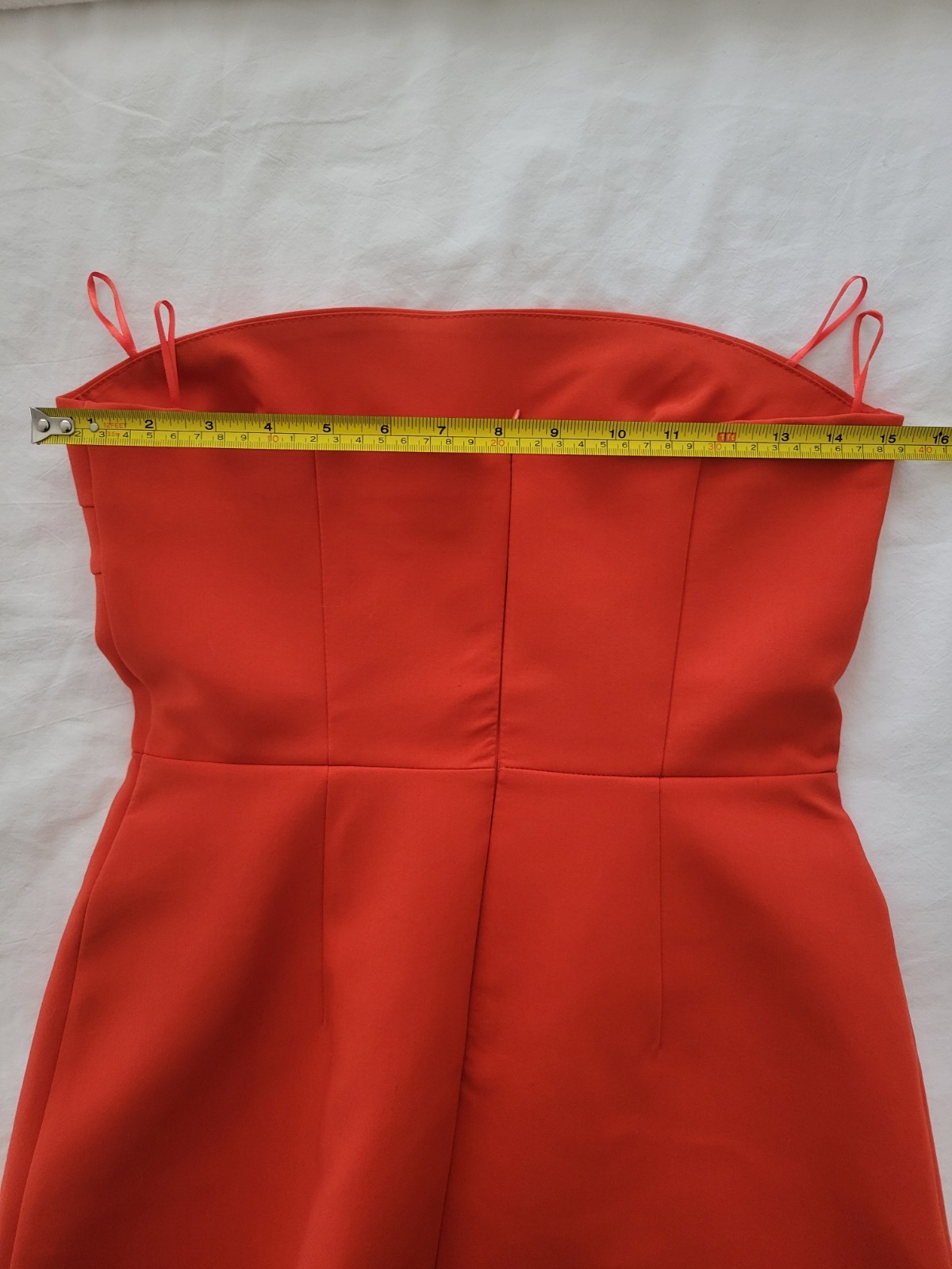 Zara Red Romper Dress Womens Small Strapless Mini Party Cocktail Zip Back