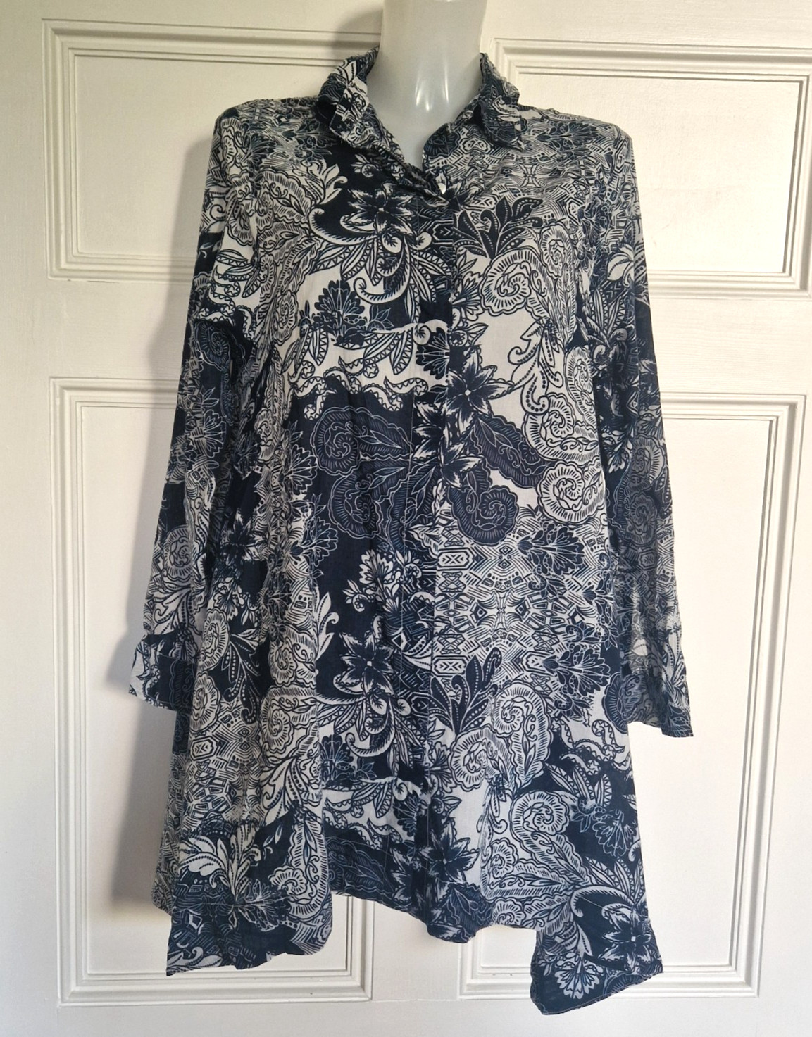 One Season Australia oneseason Peggy Faro Cotton Navy shirt dress Size M