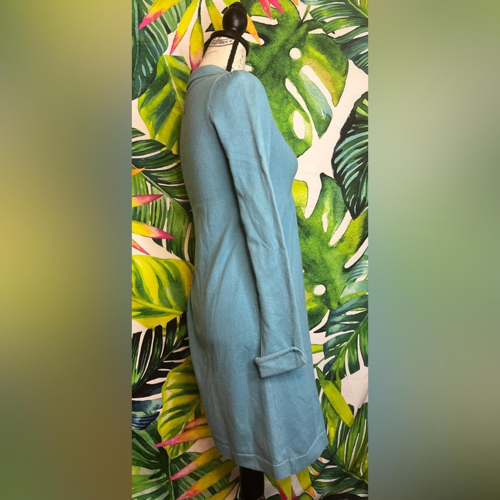 Tyler Boe XS Blue Knit Fall Winter Spring Extra Slim Casual Preppy Sweater Dress
