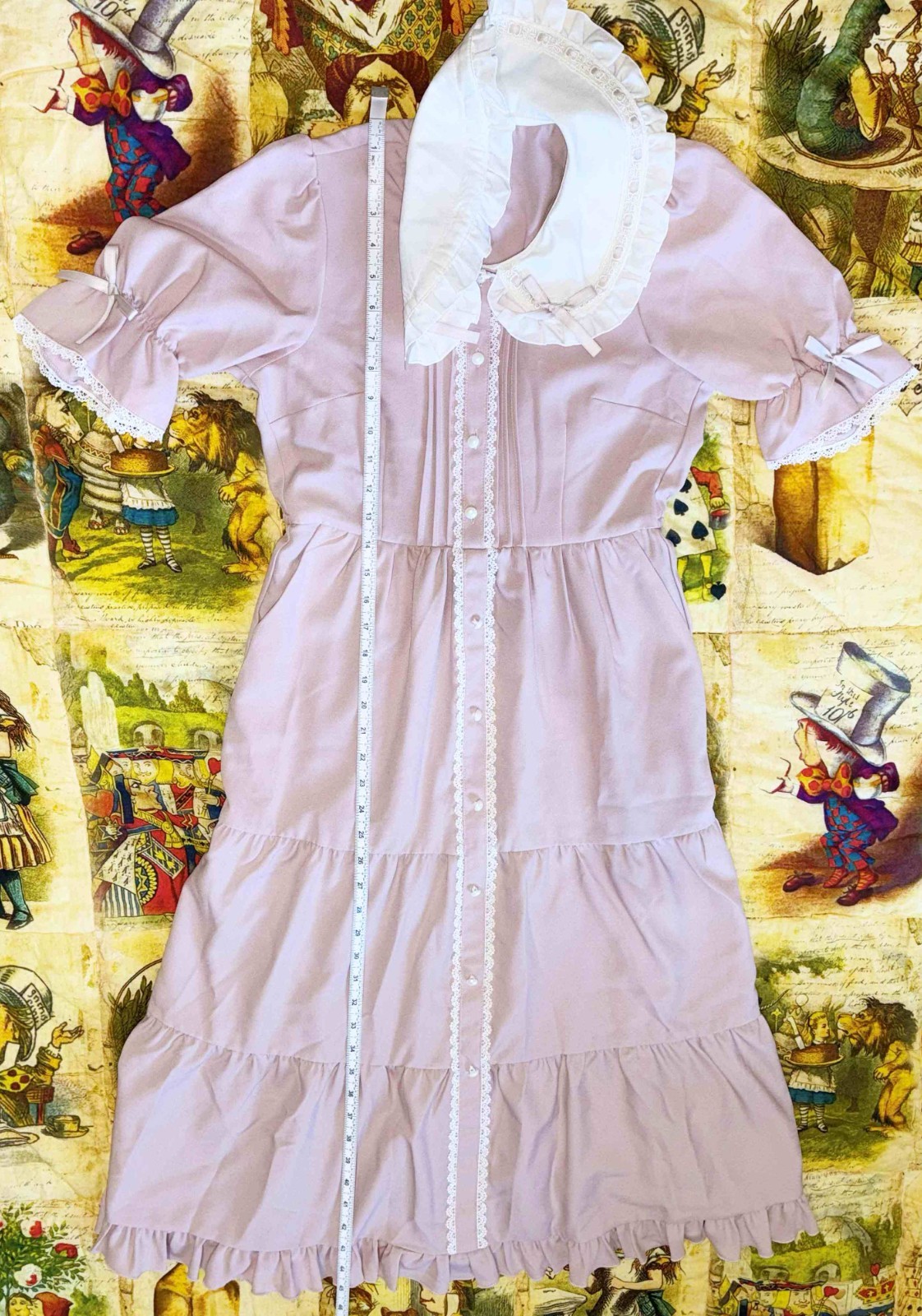 DearMyLove Pink Selectable Length Tiered Dress Long Kawaii Jirai Kei Japan M