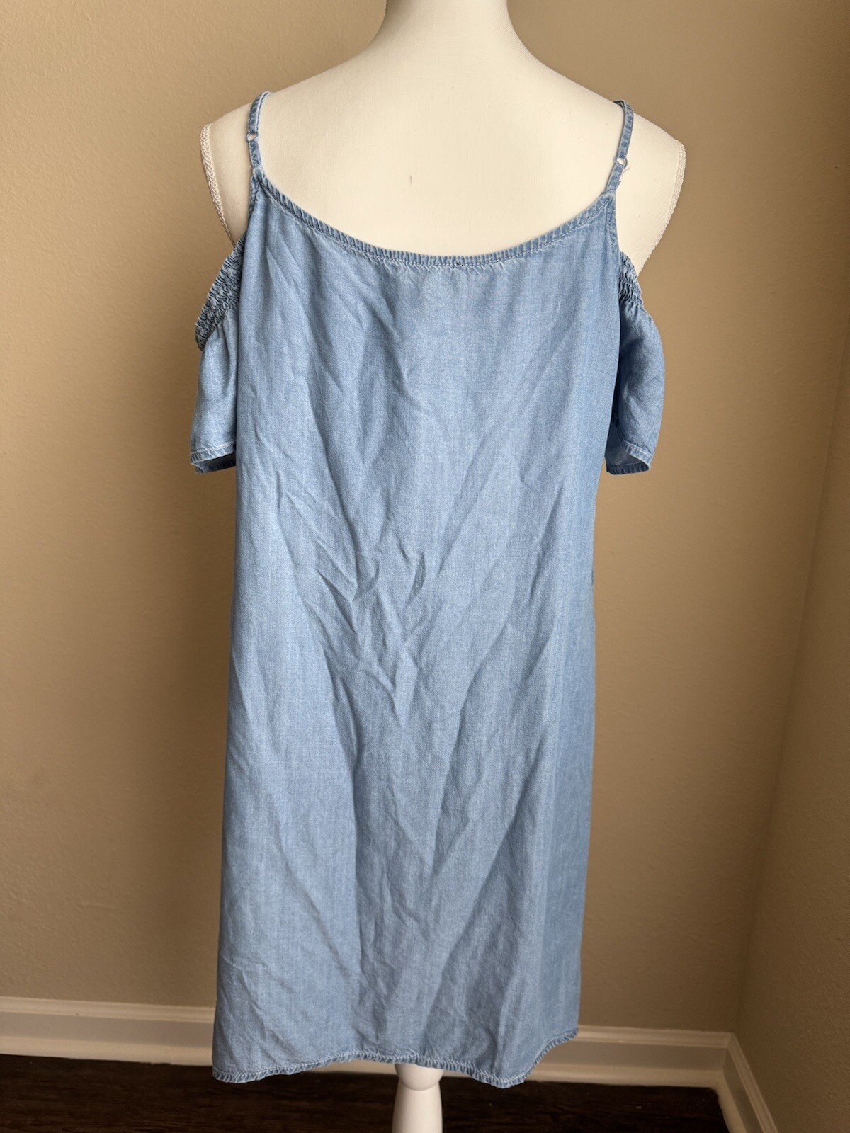 Jessica Simpson Denim Chambray Cold Shoulder Dress Size Large