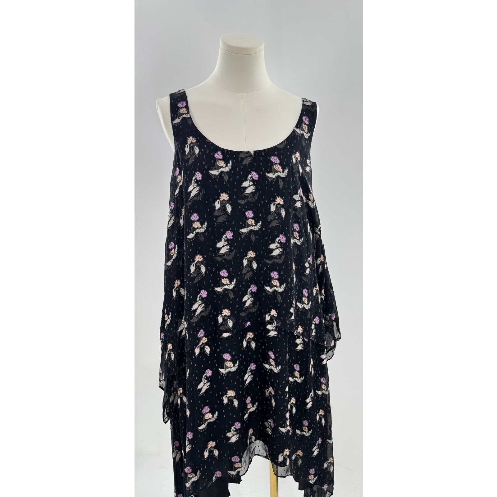 Opening Ceremony Black Gestures Burnout Handkerchief Dress Sleeveless 8