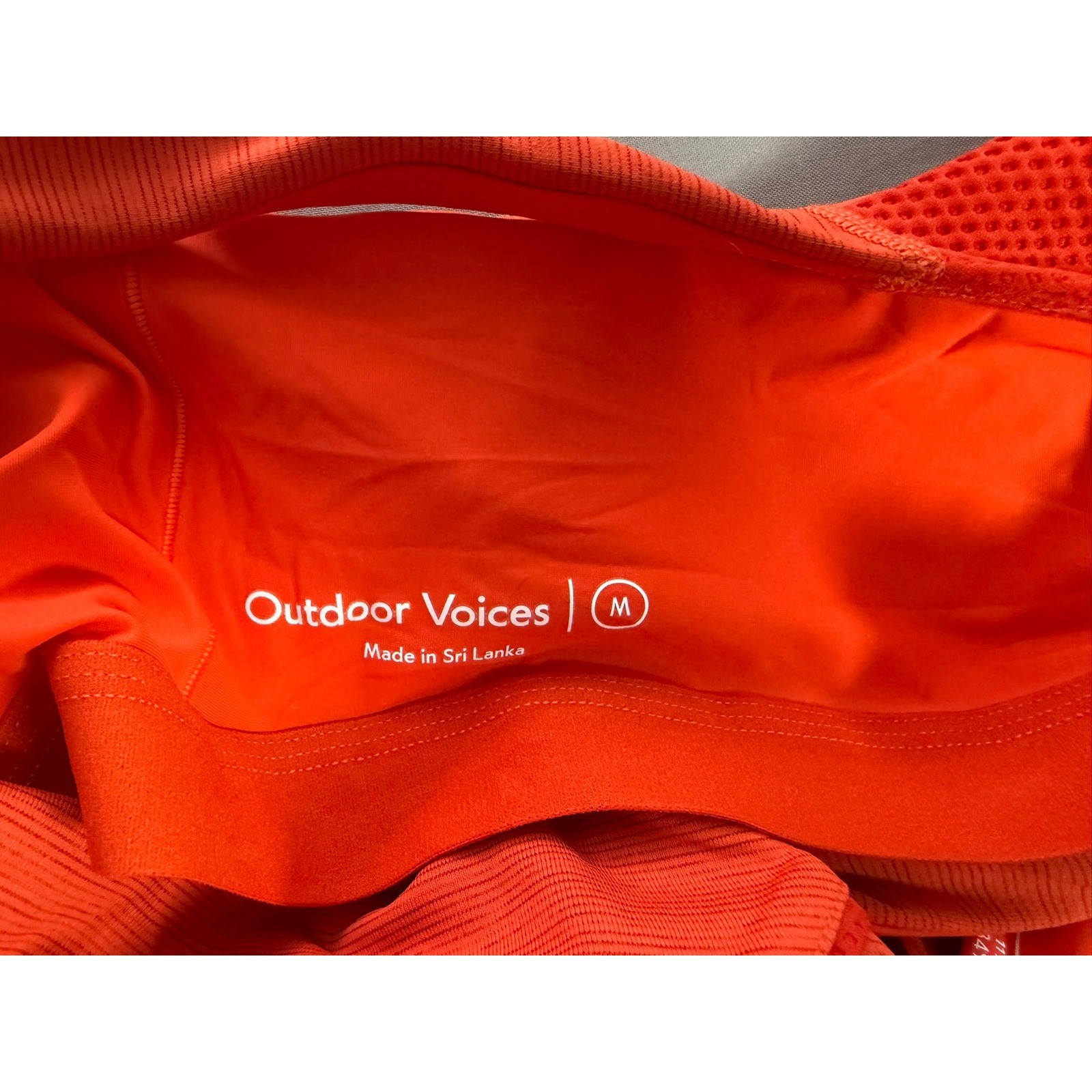 Outdoor Voices Exercise Dress Orange Racerback Mesh Athletic Mini Dress Medium