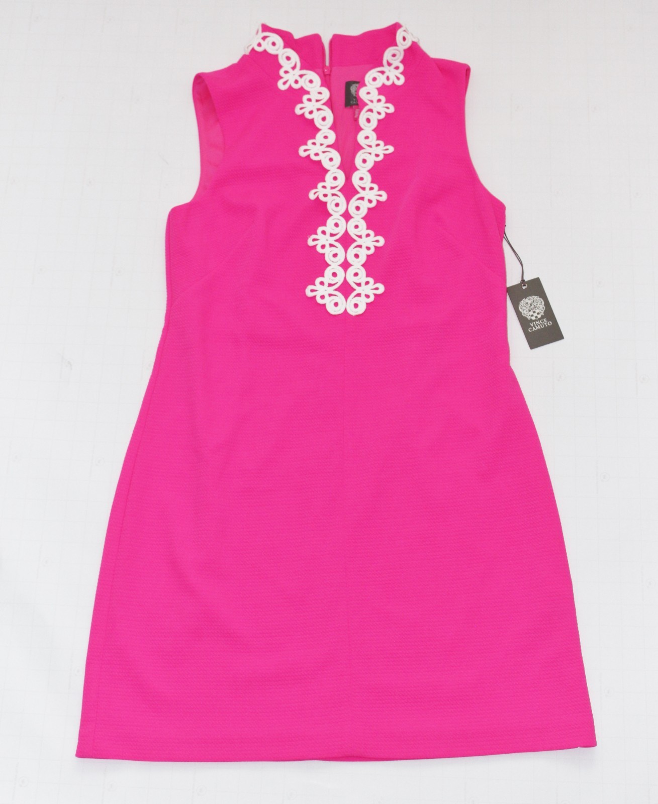 Vince Camuto NWT Size 12 Shift DRESS Sleeveless Hot Pink Women’s Poly Spandex