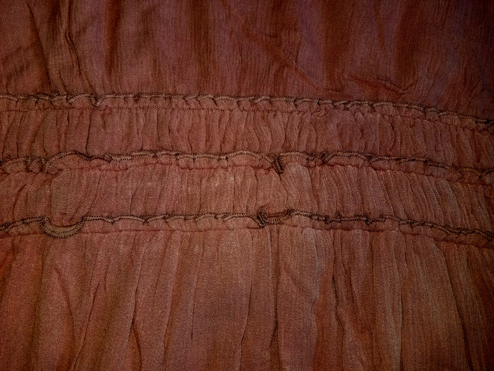 NWT Womens Dress-COLDWATER CREEK-peach gauzy smocked waist maxi Cottagecore-PM
