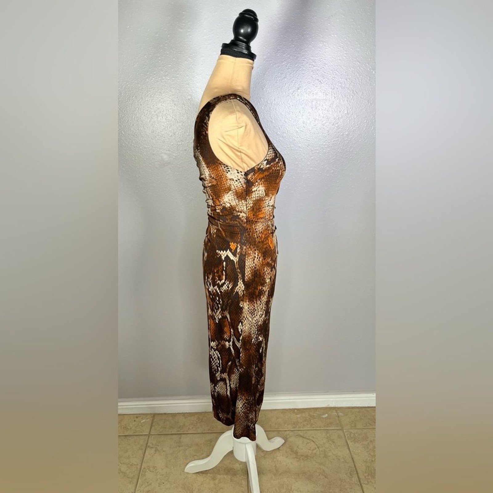 Snakeskin print one shoulder ruched bodycon side slit midi dress 6 | Y2K glam