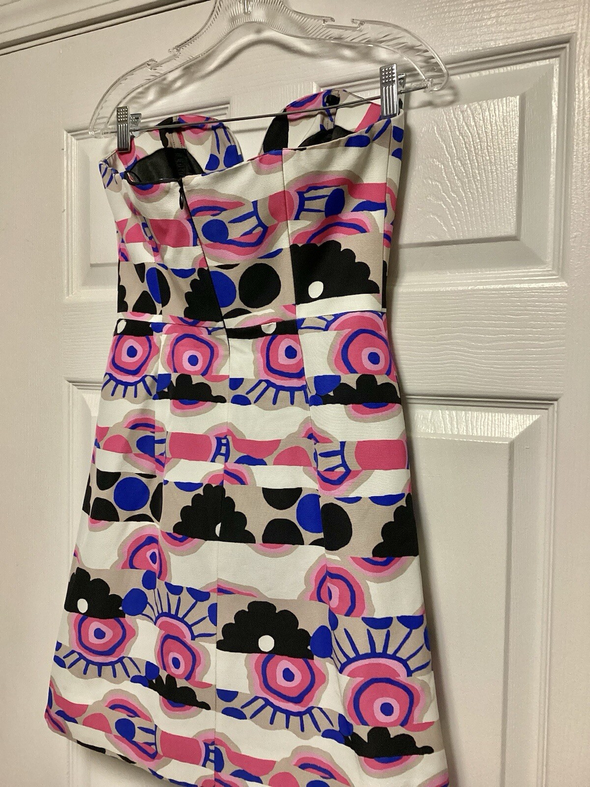 NWT $525 Milly Pink Multi Stripe Strapless Dress Size 2 Stunning 💛
