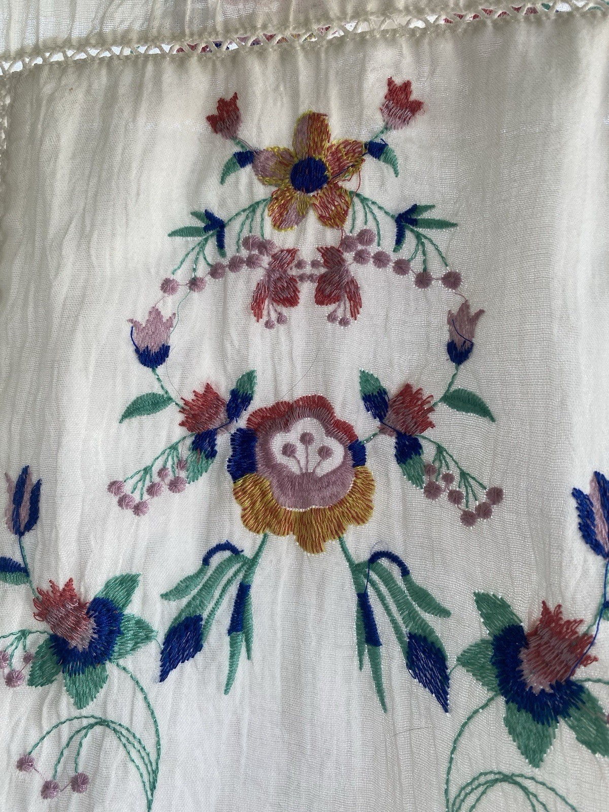 UMGEE White Floral Embroidered Lace Dress Victorian cowgirl boho prairie Large