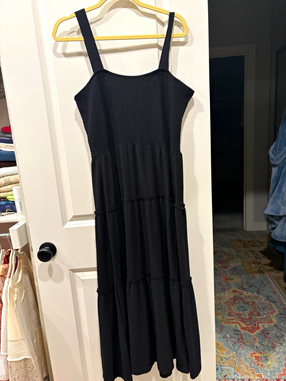 Zenana Women’s 2X Black Solid Square Neck Strappy Sleeveless Midi Sundress