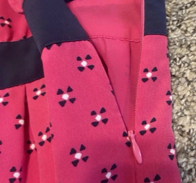 Tommy Hilfiger Side Zip Lightweight Lined Dress Womens 12 Pink Blue EUC