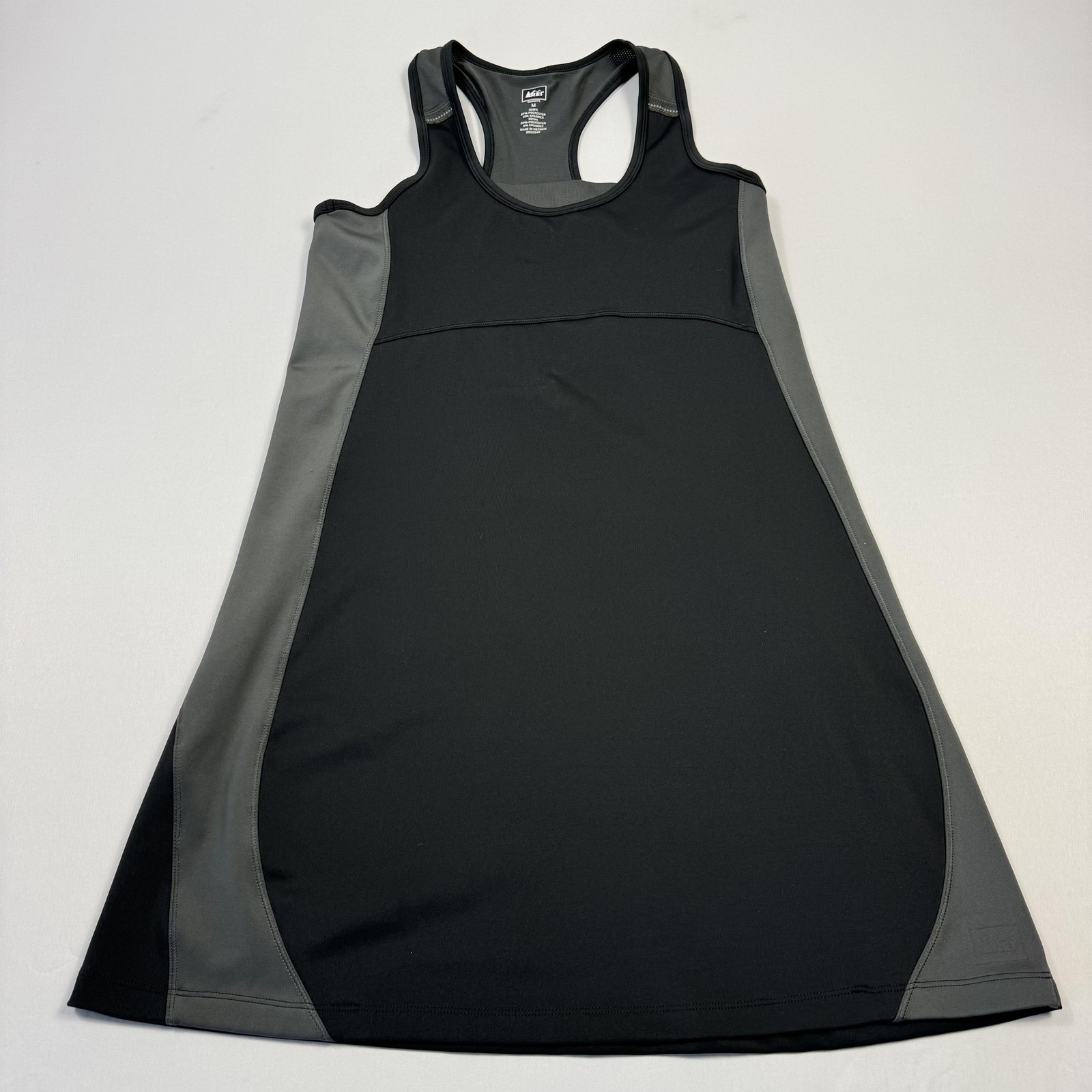 REI Dress Womens Medium Black Gray Racerback Athletic Running Tank Workout