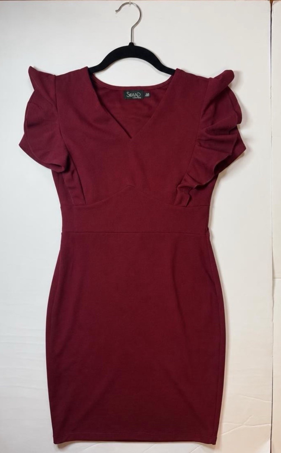 Stefano Di Roma Dress Women’s Size Medium Burgundy Form Fitting Body Con
