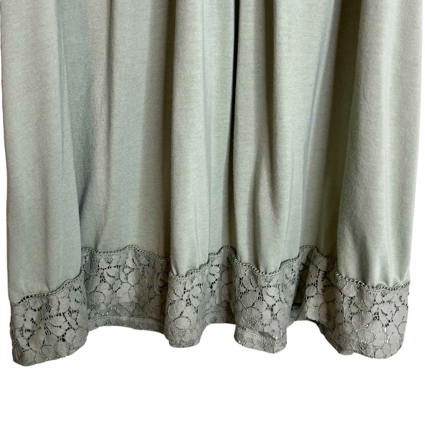 Altar’d State Womens Sleeveless Dress Large Pale Green Knit Lace Bodice & Hem