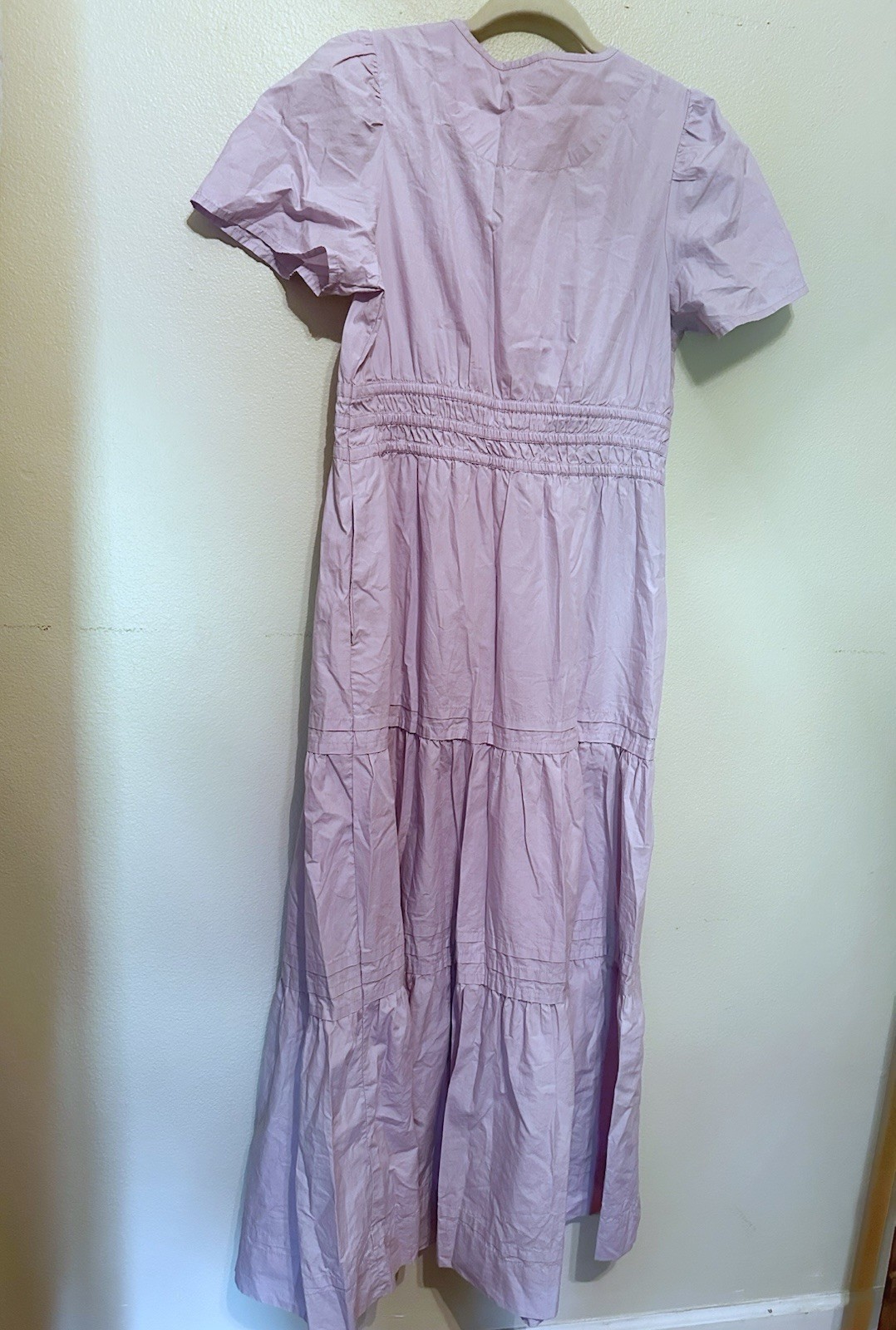 100% Organic Cotton Poplin Tiered Maxi Dress