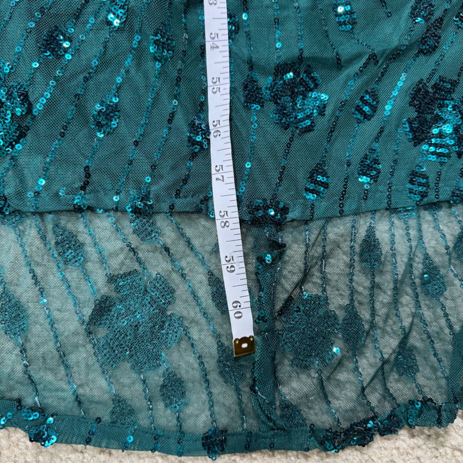 Lulus Emerald Green Sequin Lace-Up Maxi Dress Mermaid Formal Gown NWT