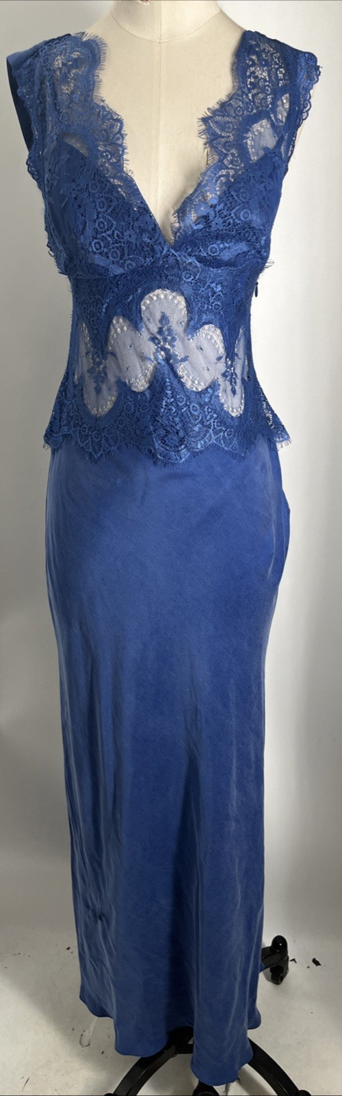 Third Form Women’s Visions Lace Floor Length Azure Blue Dress US Size 4