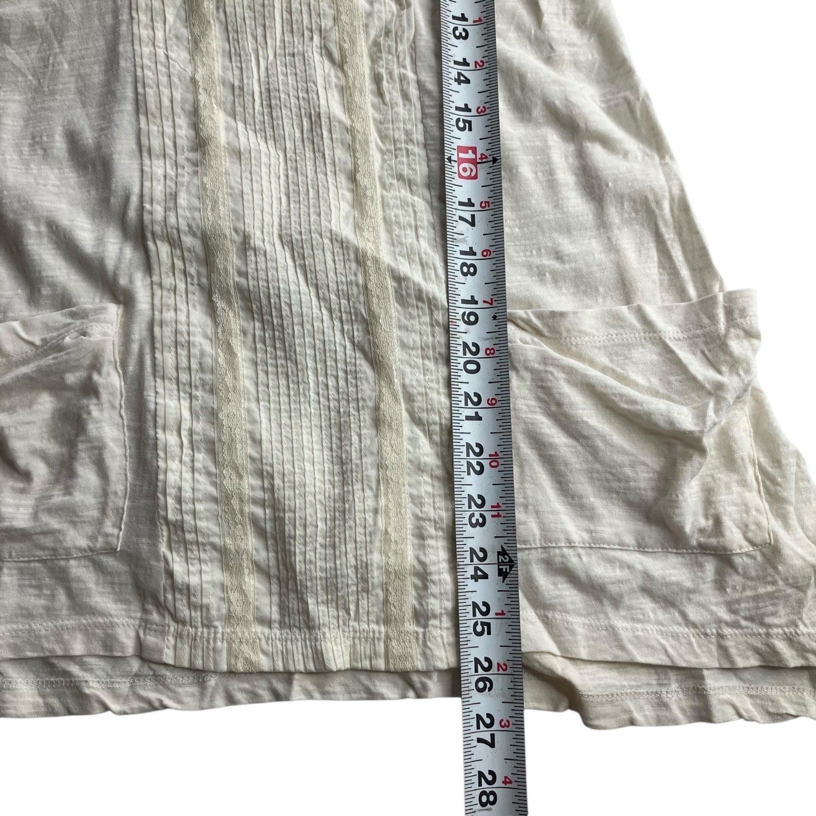 LOGO LORE GOLDSTEIN Off White Textured Linen Blend Tunic Dress XXS