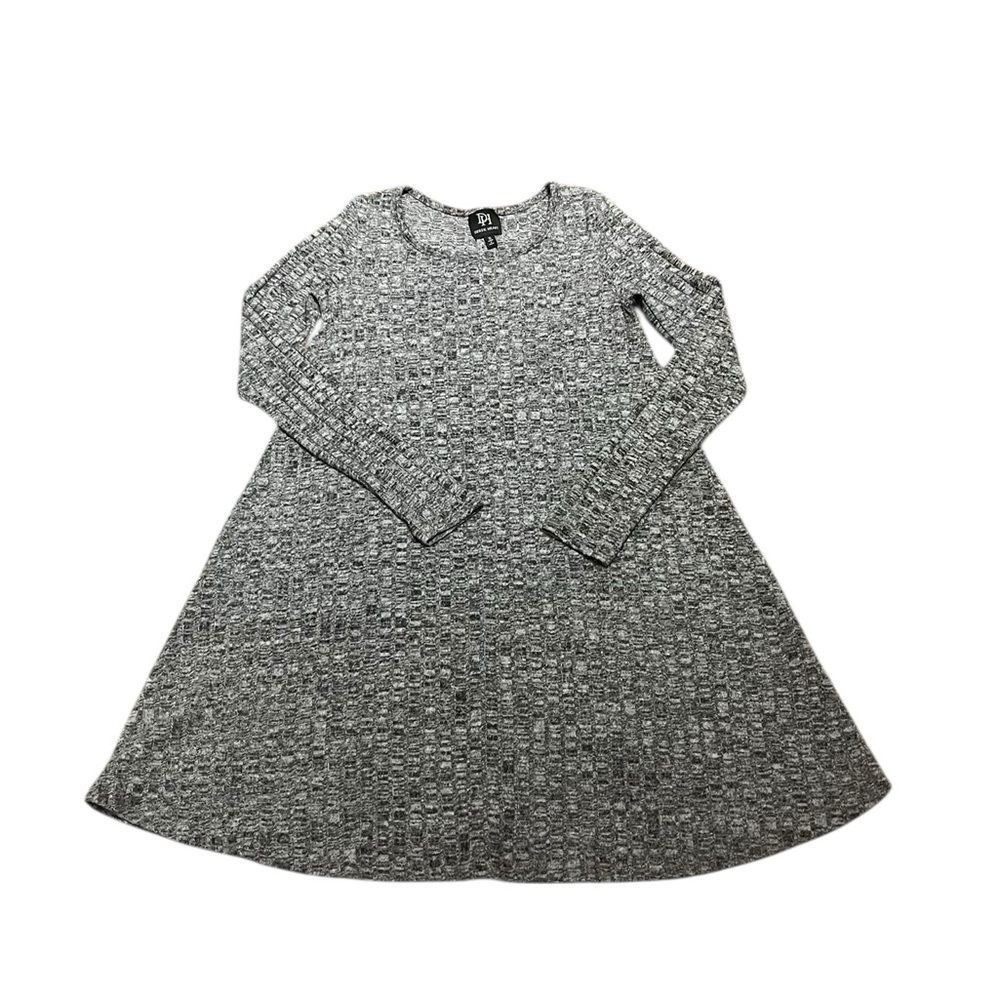 Derek Heart Women’s Heathered Ribbed Gray Long Sleeve Dress, Size S