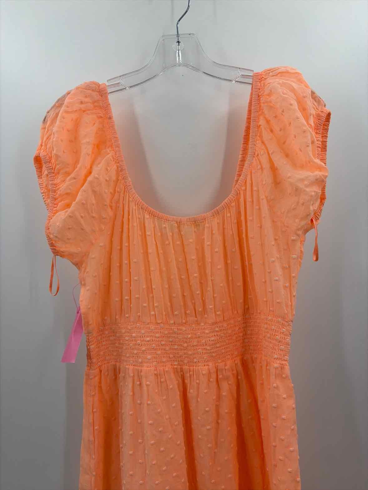 Pre-Owned LoveShackFancy Orange Size Medium Maxi Short Sleeve Dress