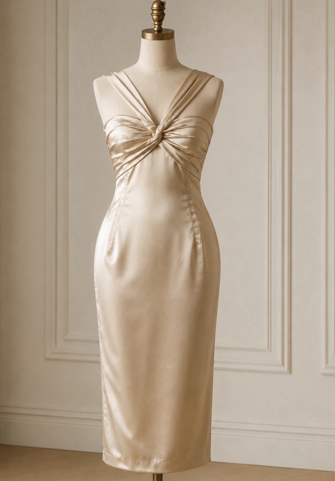 CHAMPAGNE MOMEN EVENING NEAR EVENING DRESS dolce And Gabbana Silk Champagne