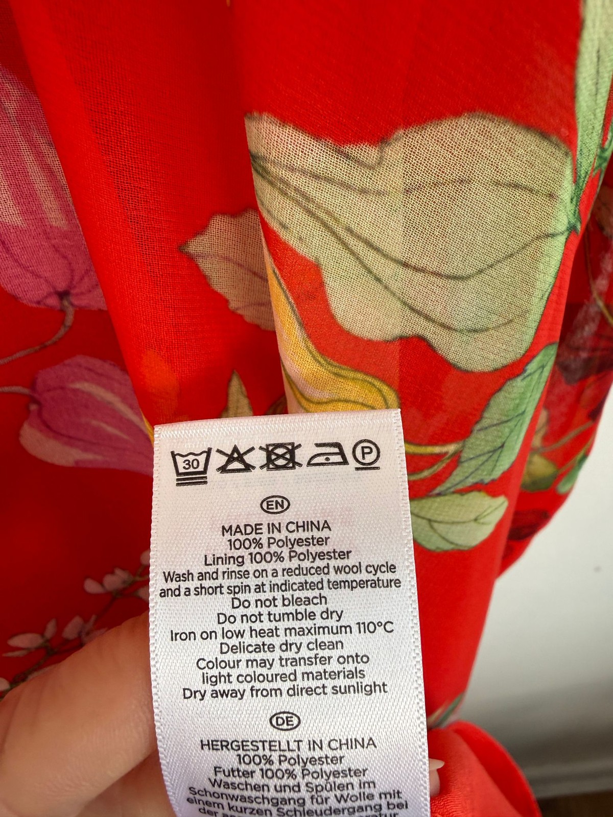 Hobbs Dress Size Uk 14 Red Midi Floral Chiffon Belt Sarah Party Cocktail Wedding