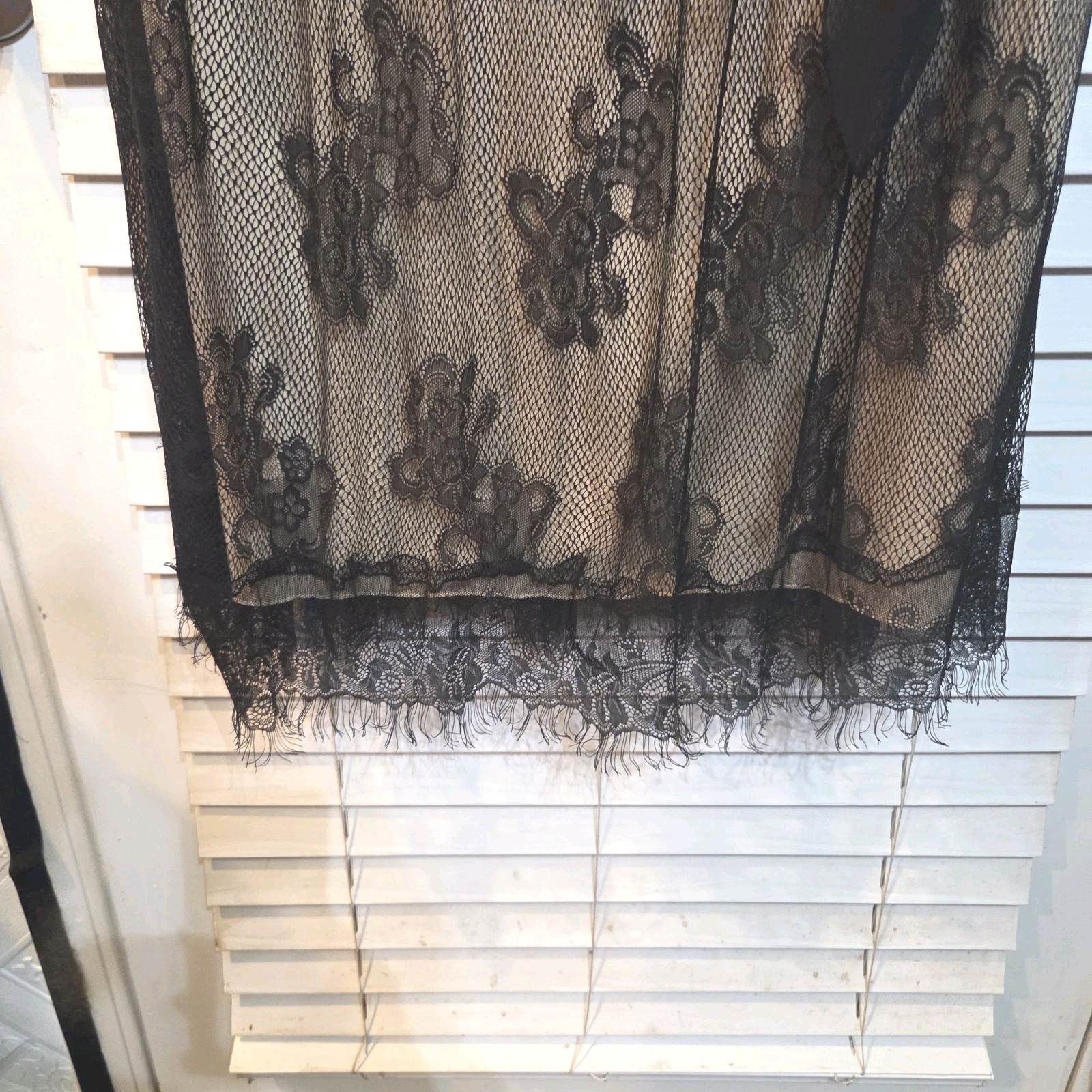 Jonathan Martin Studio Women Dress Sz 20W Black Lace Sheer Lined Sleeveless Belt