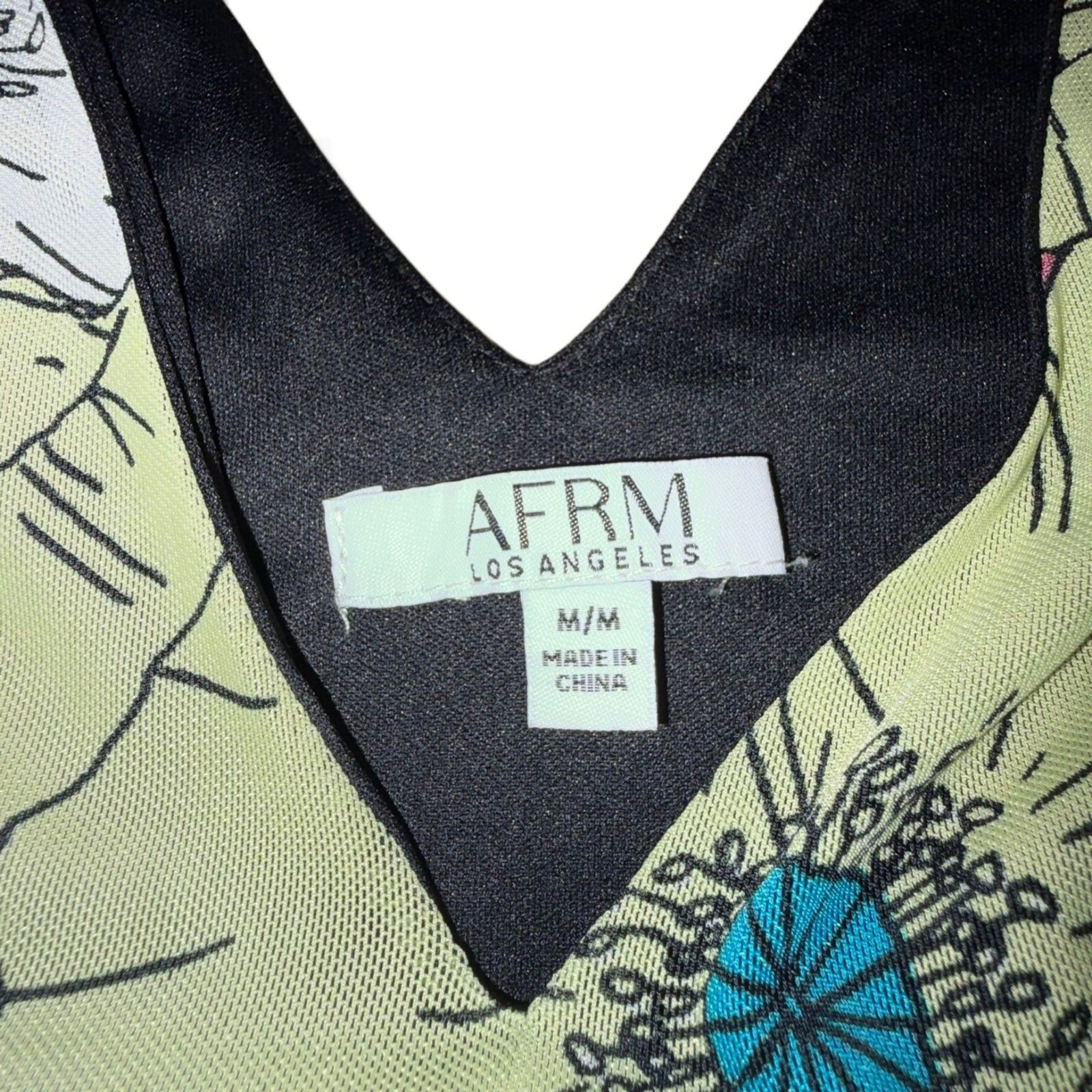 AFRM Los Angeles Ariana Floral Print Sleeveless Mesh Maxi Dress Womens Size Med
