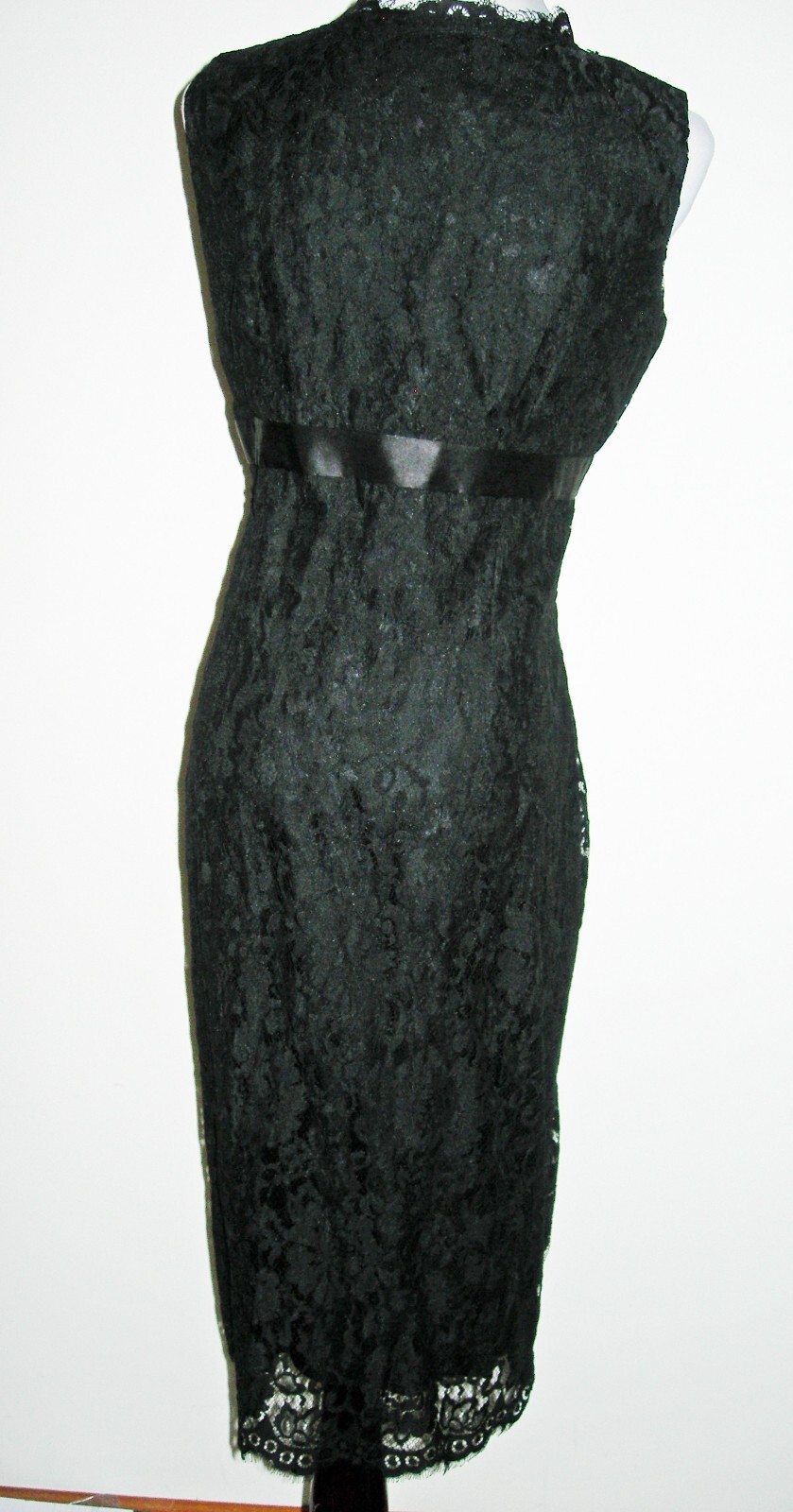 NWOT J. PETERMAN Black Lace Sheath Cocktail Party Dress 6 Midi