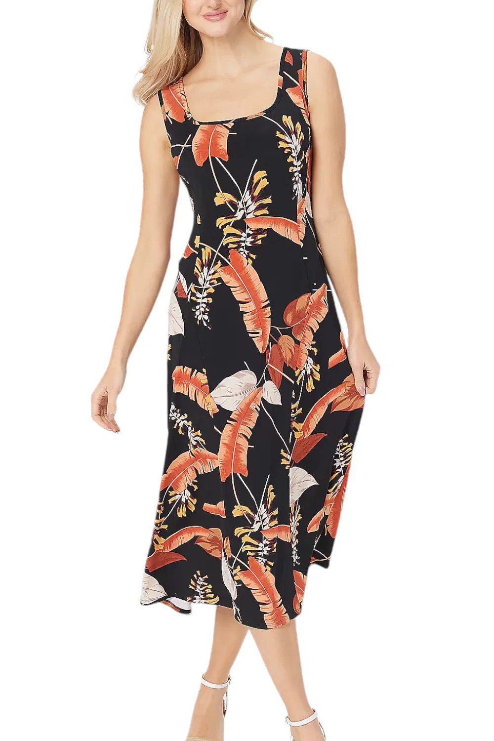 Susan Graver Women’s Liquid Knit Sleeveless Midi Dress Night Spice