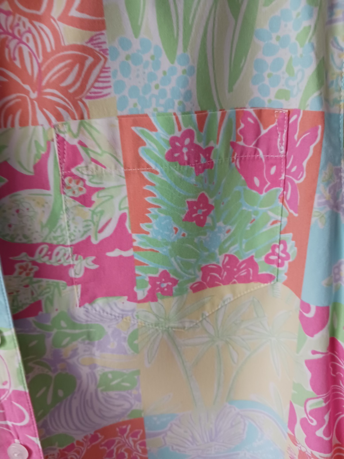 Vintage Lilly Pulitzer White Label Patchwork Dress RARE Tropical