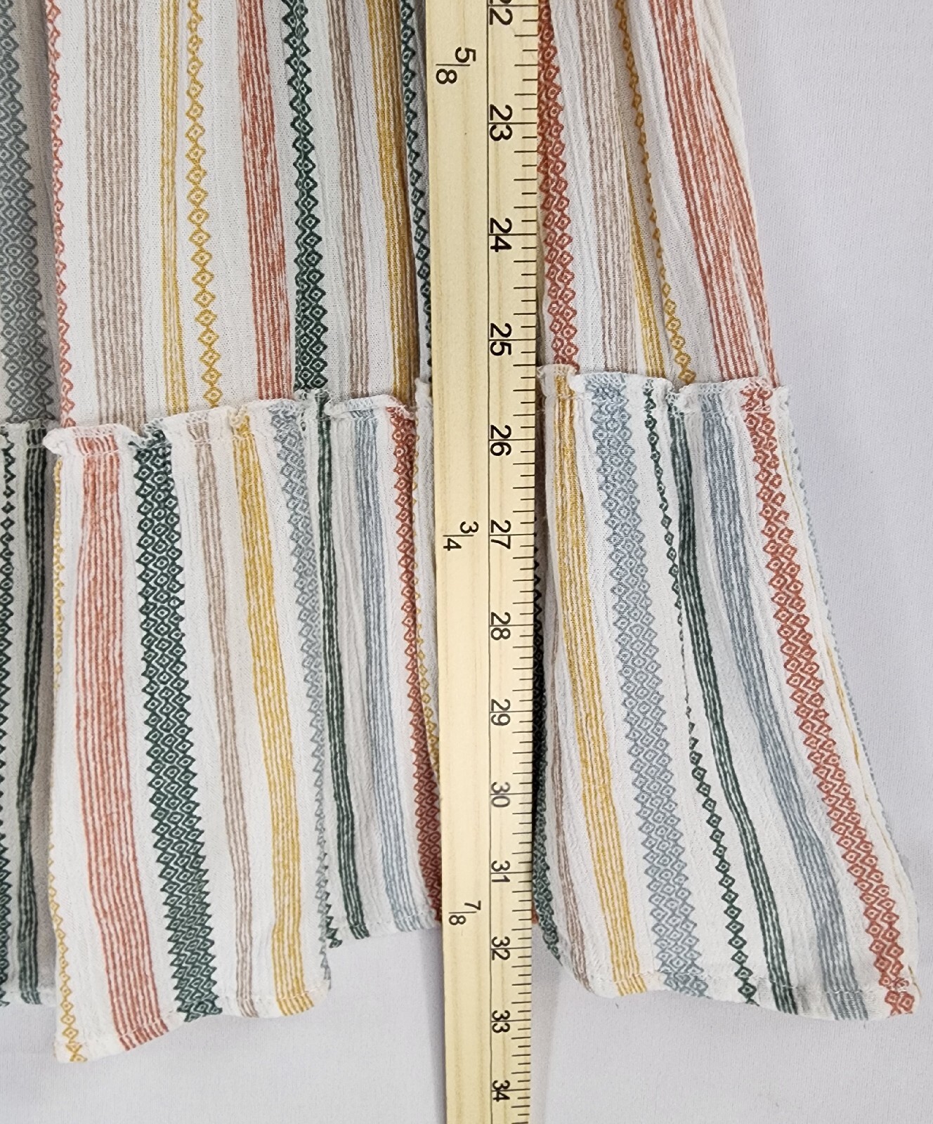 Pink Rose Dress Womens Small Multi Color Striped Elastic Ruffle Neck Sleeveless
