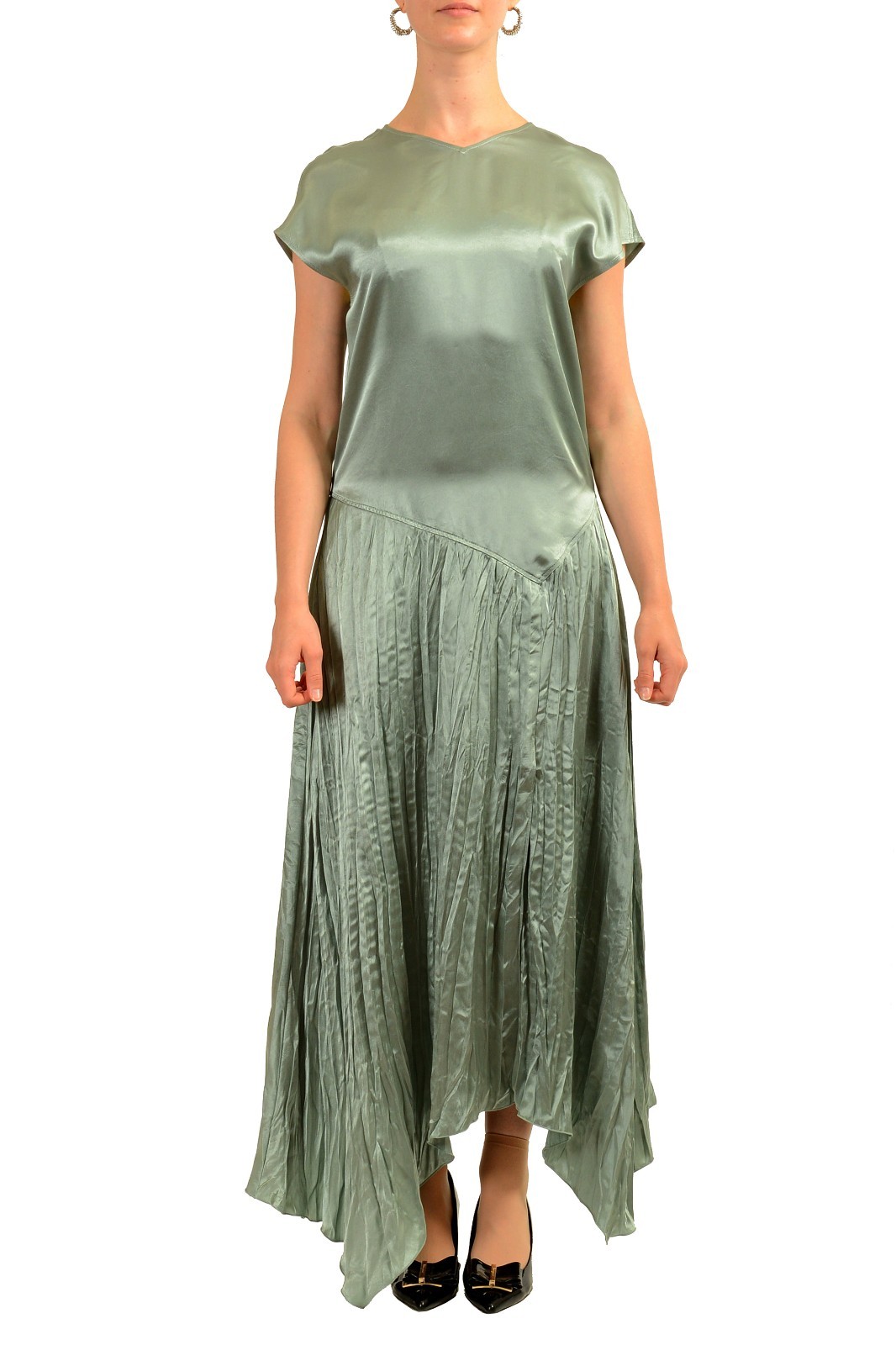 Hugo Boss Women’s “Davento” Pleated Asymmetrical Dress US 4 IT 40