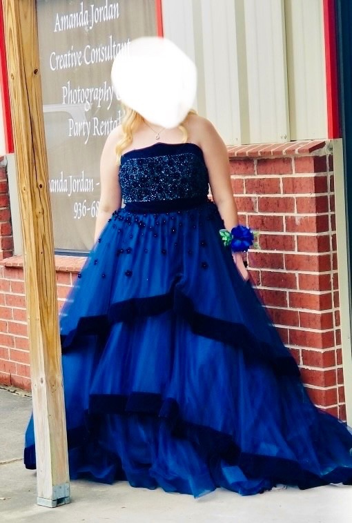 MacDougall Deep Blue Sequined Ballgown size 14