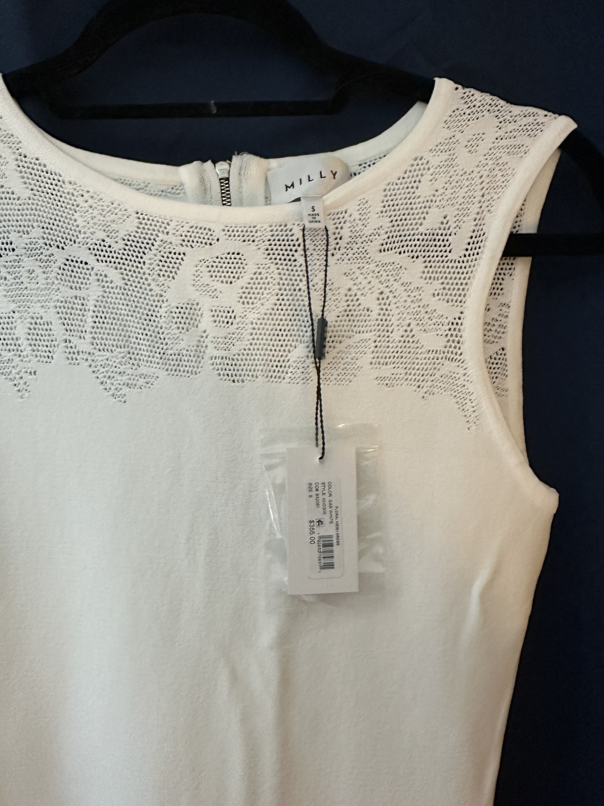 NWT Milly White Floral Mesh Dress Size Small