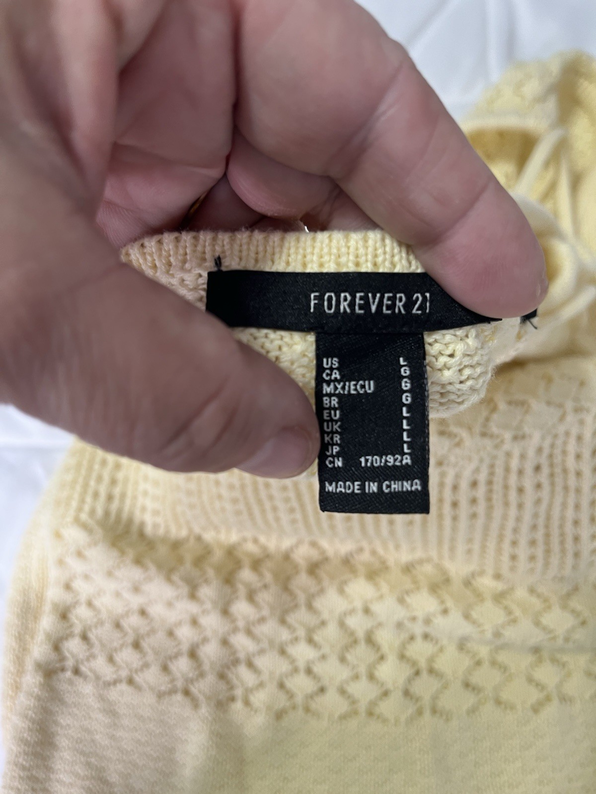 Forever 21 Size Large Light Yellow Crochet Sun Dress