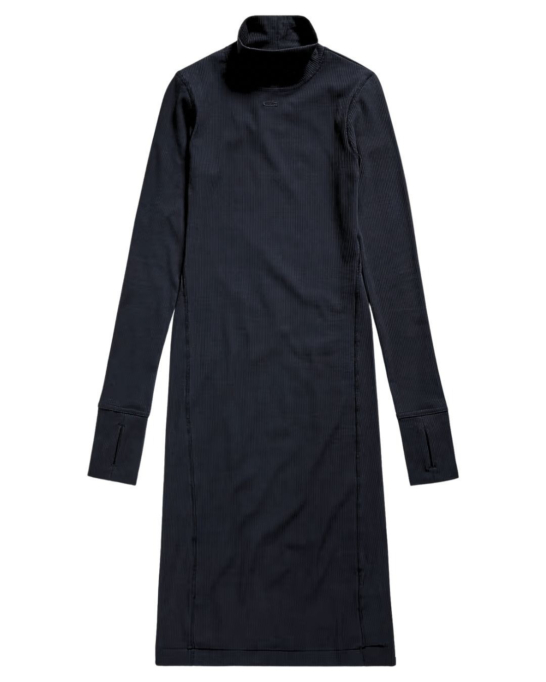 G-Star Raw Slim Rib Long Sleeve Mock Neck Dress | Dark Black | XS | NWT