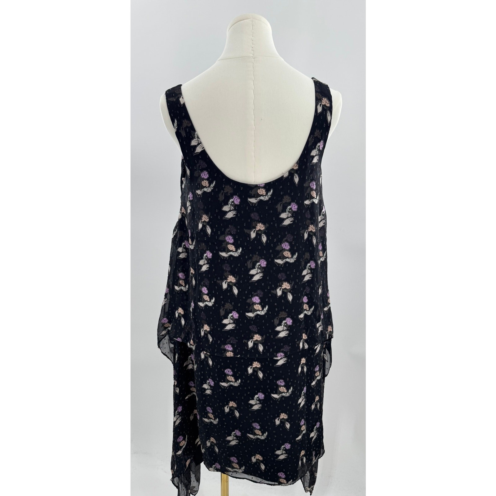 Opening Ceremony Black Gestures Burnout Handkerchief Dress Sleeveless 8