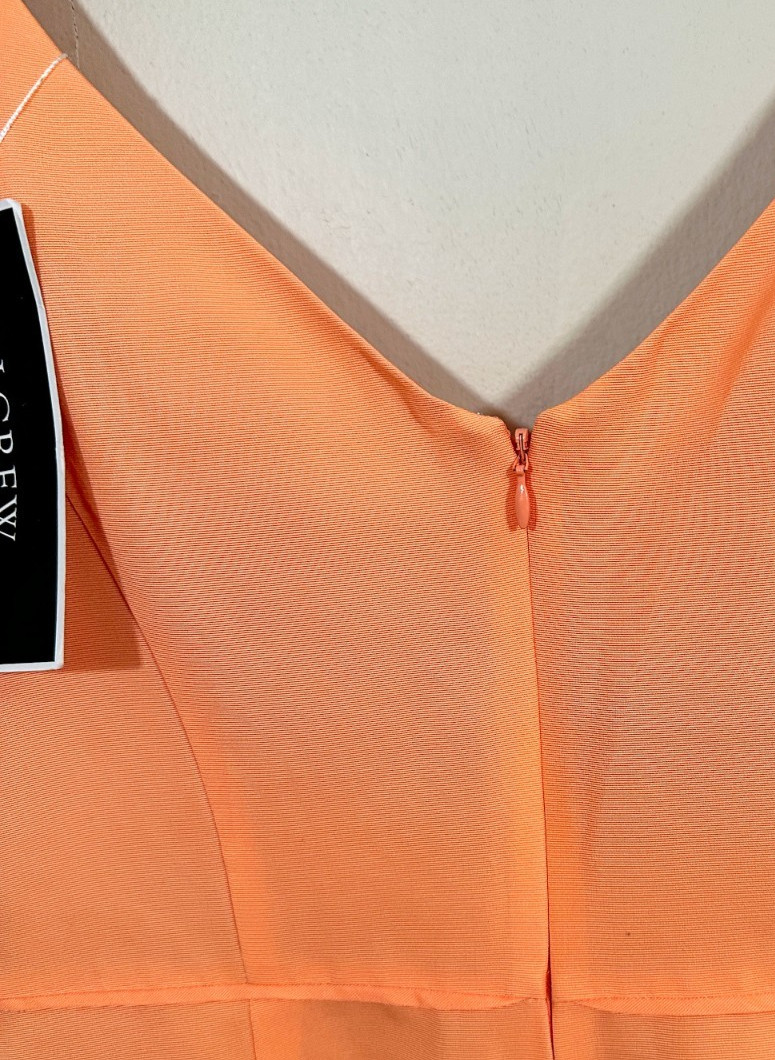 NWT JCREW Faille Sleeveless KAMI Bridesmaid Dress Size 8 Tangerine Fit & Flare