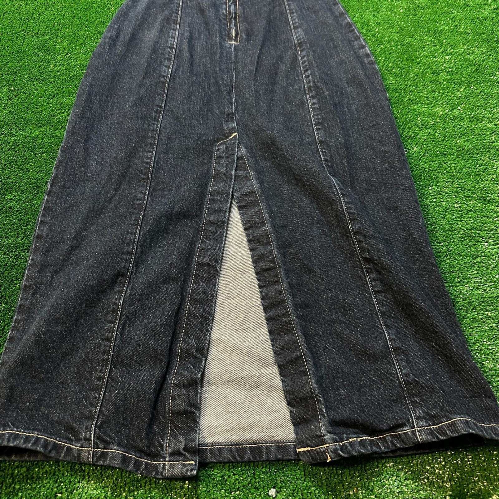 Zara TRF Dark Wash Sleeveless Denim Midi Dress XS Cotton